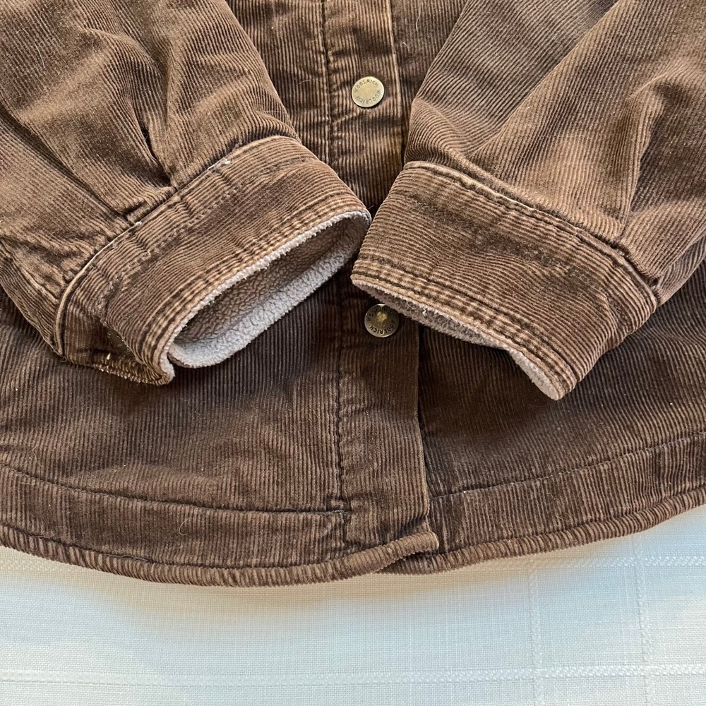 Vintage Woolrich Jacket Womens Large Brown‎ Corduroy Button Up Sherpa Lined 90s - Picture 4 of 11